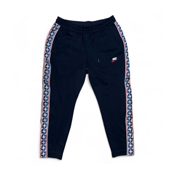 Nike Zeus Navy Joggers Track Pants W Taped Side Stripe Logo Medium Sports 90’s - Picture 2 of 16